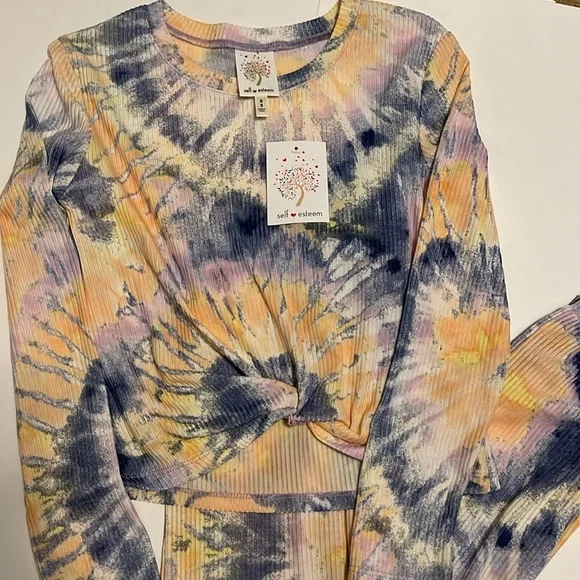 Tie dye Long sleeve top with jogger pants - NWT- Size 8 - Picture 2 of 5
